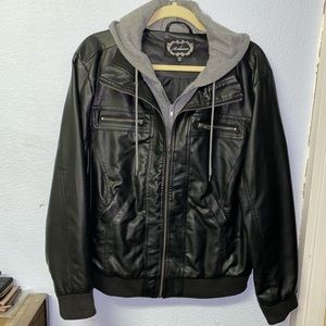 Women’s Double Zipper Faux Leather Jacket